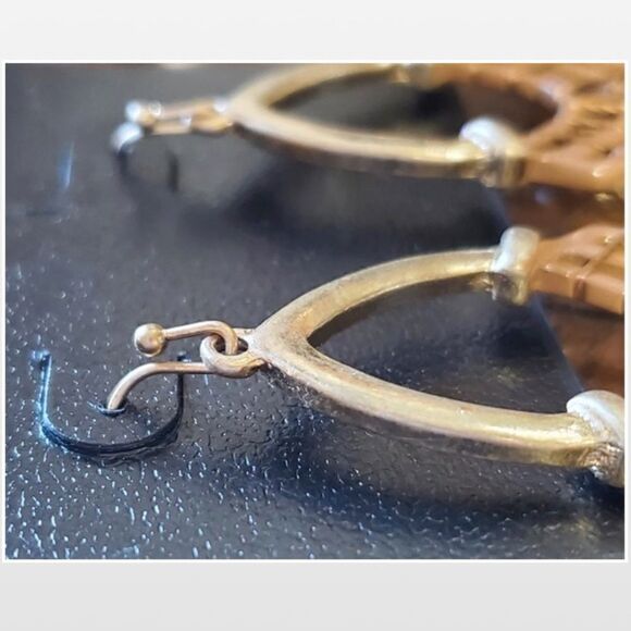 New Ophelia Roe Gold Tone Tassel Drop Dangle Earrings NWT - Picture 7 of 13